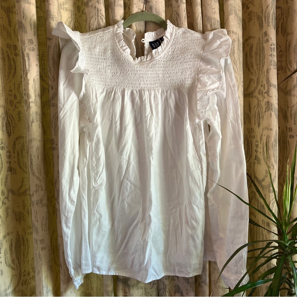 Gap white cotton prairie tunic NWOT L